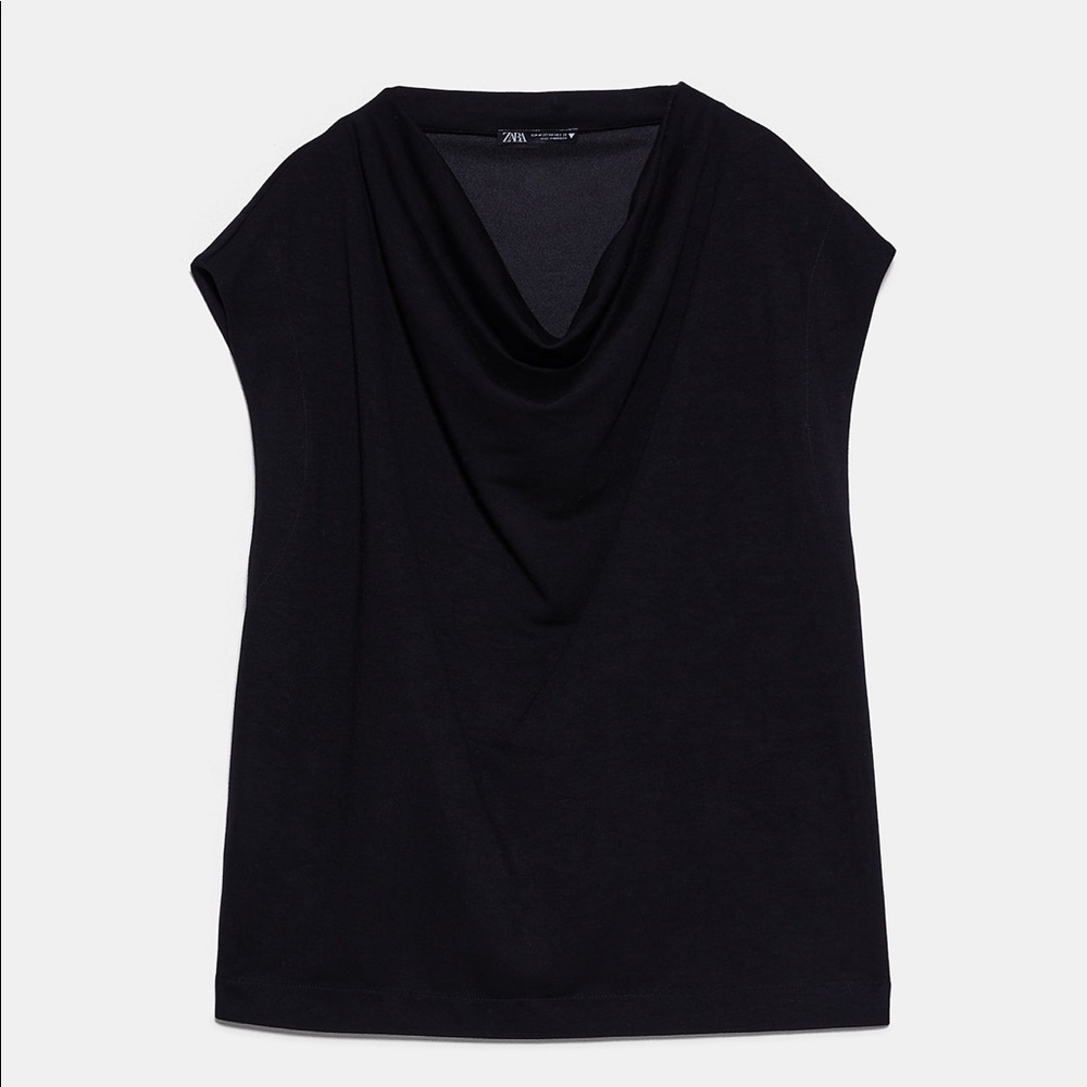 ZARA Draped Neckline Top
